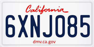 CA license plate 6XNJ085