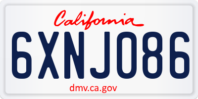 CA license plate 6XNJ086