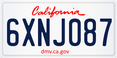 CA license plate 6XNJ087