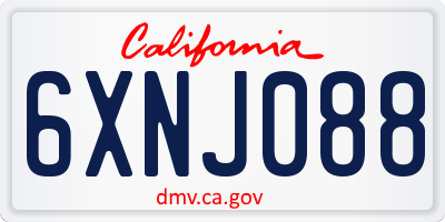CA license plate 6XNJ088