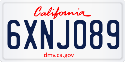 CA license plate 6XNJ089