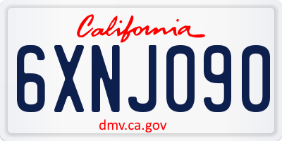 CA license plate 6XNJ090