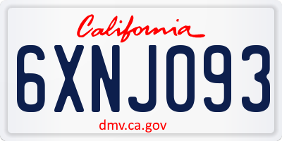 CA license plate 6XNJ093