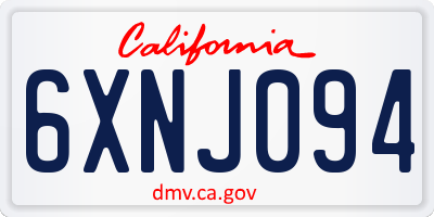 CA license plate 6XNJ094