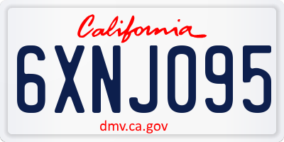 CA license plate 6XNJ095