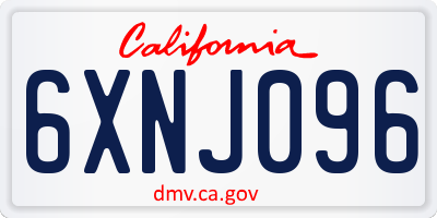 CA license plate 6XNJ096