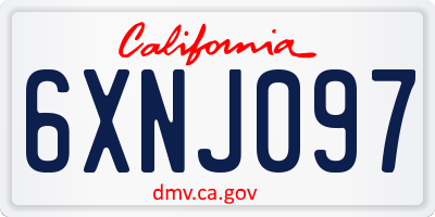 CA license plate 6XNJ097