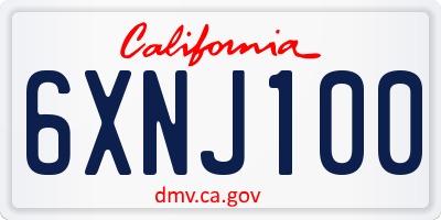 CA license plate 6XNJ100