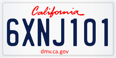CA license plate 6XNJ101