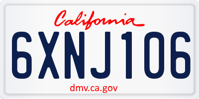 CA license plate 6XNJ106