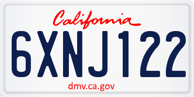 CA license plate 6XNJ122