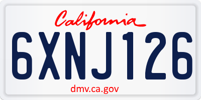 CA license plate 6XNJ126