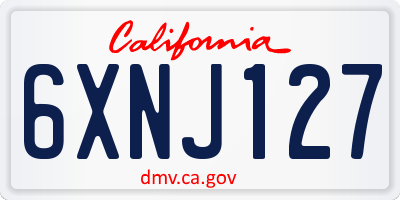CA license plate 6XNJ127