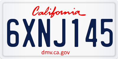 CA license plate 6XNJ145