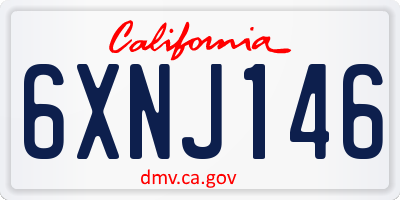 CA license plate 6XNJ146