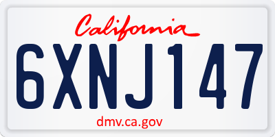 CA license plate 6XNJ147