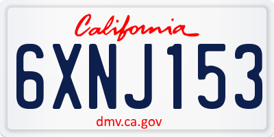 CA license plate 6XNJ153