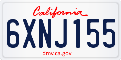 CA license plate 6XNJ155
