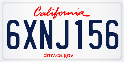 CA license plate 6XNJ156