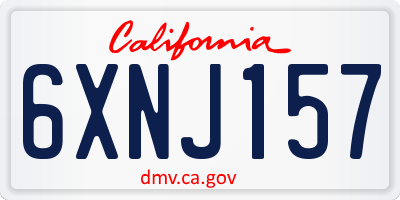 CA license plate 6XNJ157