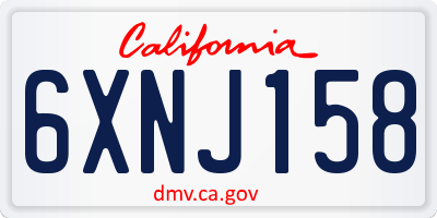 CA license plate 6XNJ158