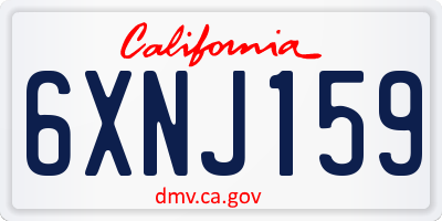 CA license plate 6XNJ159