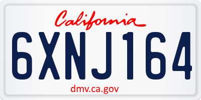 CA license plate 6XNJ164
