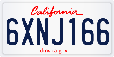 CA license plate 6XNJ166
