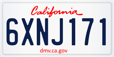 CA license plate 6XNJ171