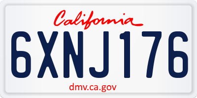 CA license plate 6XNJ176