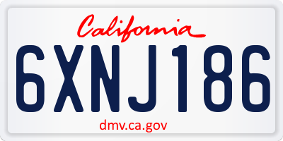 CA license plate 6XNJ186