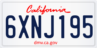 CA license plate 6XNJ195
