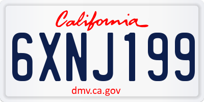 CA license plate 6XNJ199