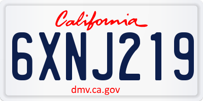 CA license plate 6XNJ219