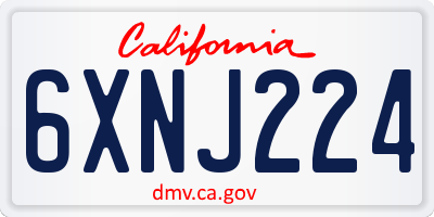 CA license plate 6XNJ224