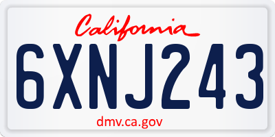 CA license plate 6XNJ243