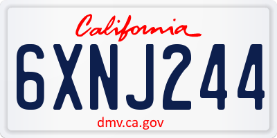 CA license plate 6XNJ244