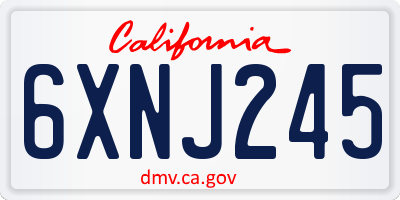 CA license plate 6XNJ245