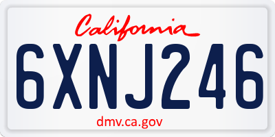 CA license plate 6XNJ246