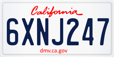 CA license plate 6XNJ247