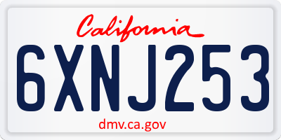 CA license plate 6XNJ253