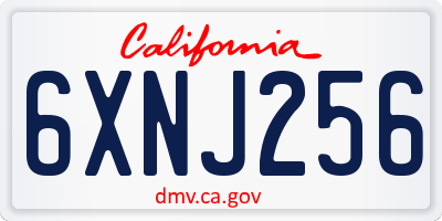 CA license plate 6XNJ256