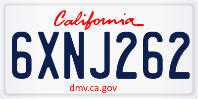 CA license plate 6XNJ262