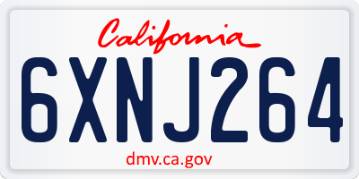 CA license plate 6XNJ264