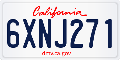 CA license plate 6XNJ271