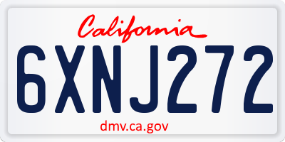 CA license plate 6XNJ272