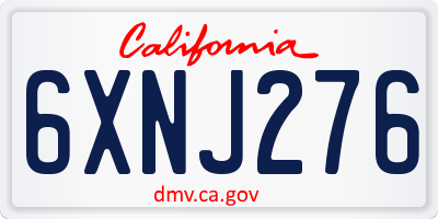 CA license plate 6XNJ276