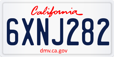 CA license plate 6XNJ282