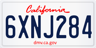 CA license plate 6XNJ284