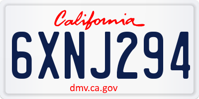CA license plate 6XNJ294
